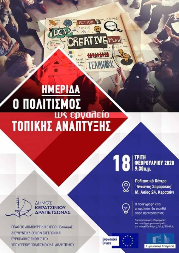 ΗΜΕΡΙΔΑ : “ Ο ΠΟΛΙΤΙΣΜΟΣ ΩΣ ΕΡΓΑΛΕΙΟ ΤΟΠΙΚΗΣ ΑΝΑΠΤΥΞΗΣ ”